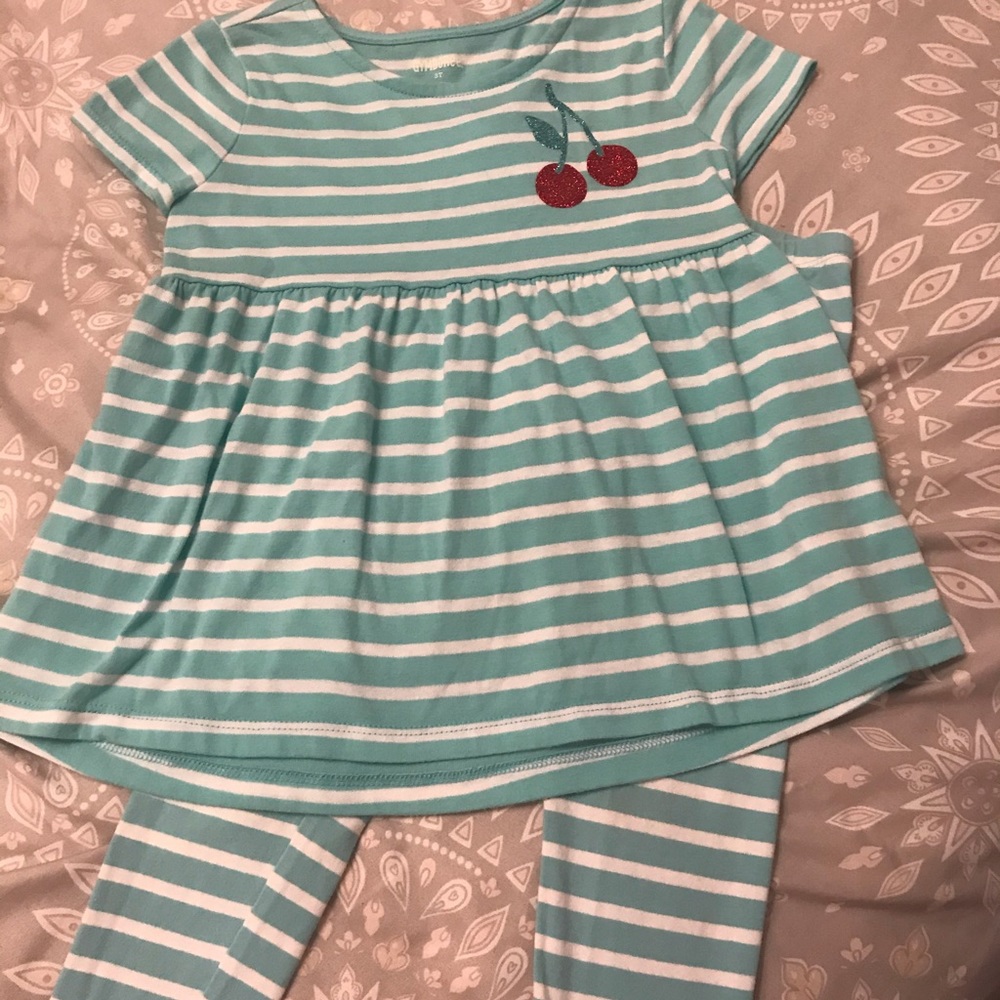 Gymboree cherry shirt and leggings set.